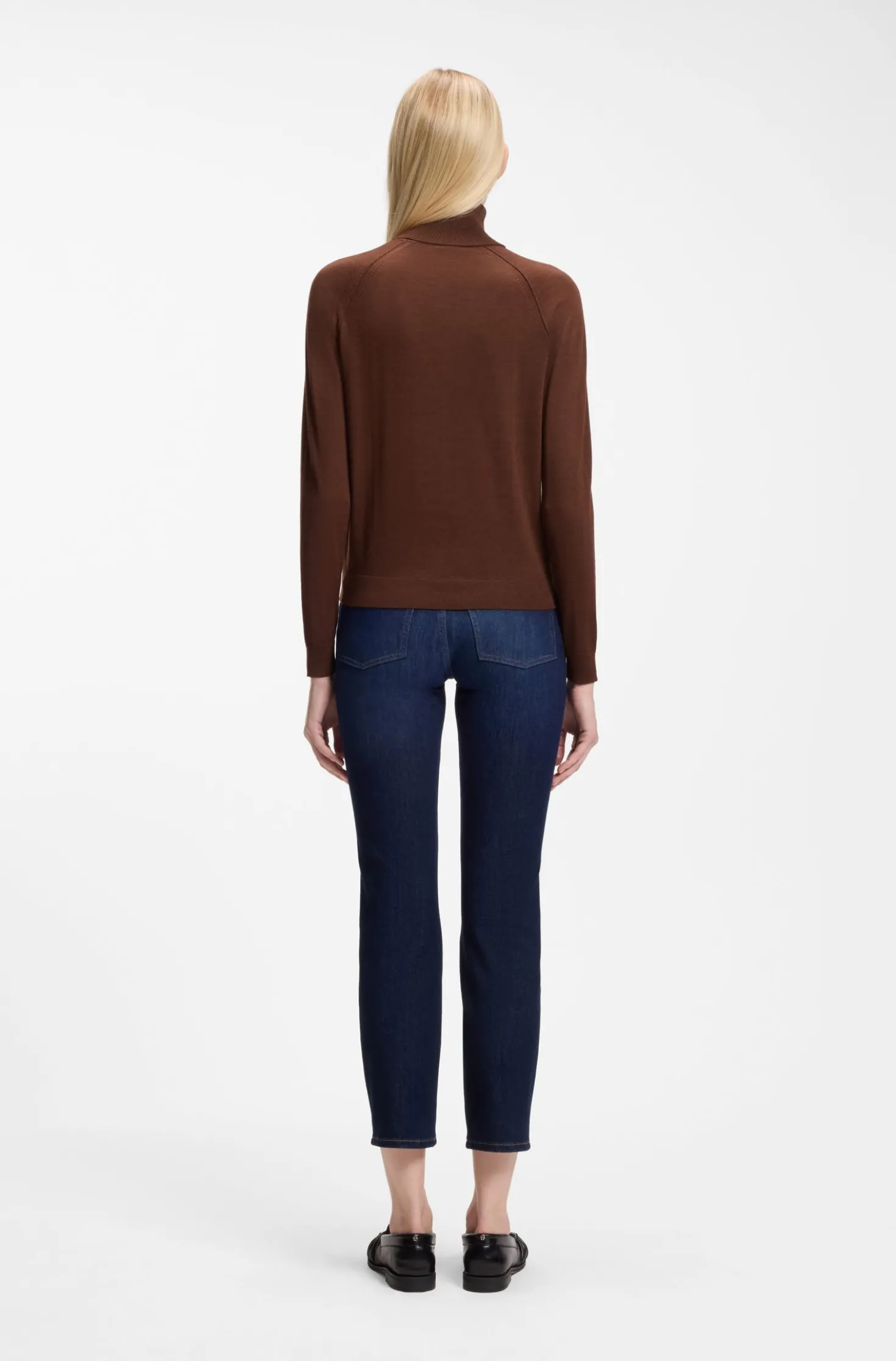 Slim-fit rollneck sweater in extra-fine merino wool