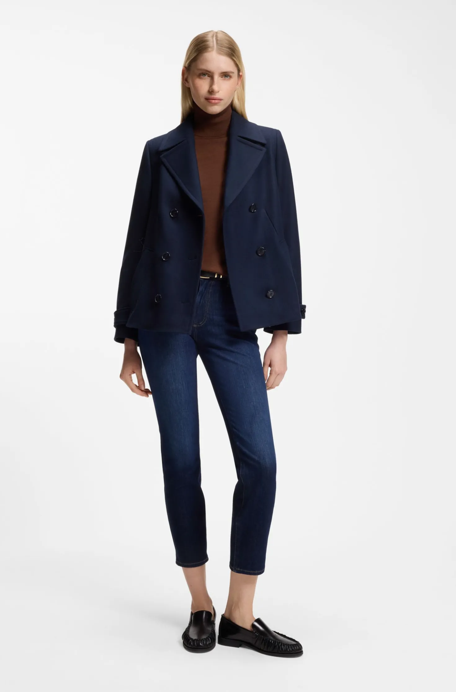 Slim-fit rollneck sweater in extra-fine merino wool