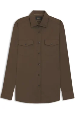 Slim-fit shirt in an Italian-made cotton blend