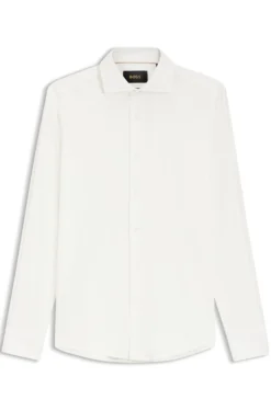 Slim-fit shirt in an Italian-made cotton blend