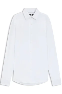 Slim-fit shirt in brushed stretch flannel