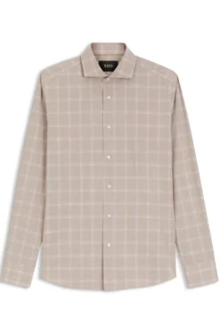 Slim-fit shirt in checked Italian-made cotton
