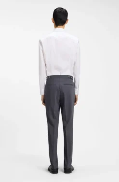 Slim-fit shirt in cotton-blend poplin