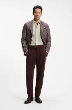 Slim-fit shirt in cotton-blend flannel