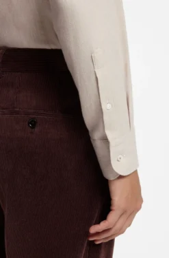 Slim-fit shirt in cotton-blend flannel