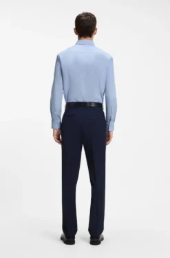 Slim-fit shirt in easy-iron cotton poplin