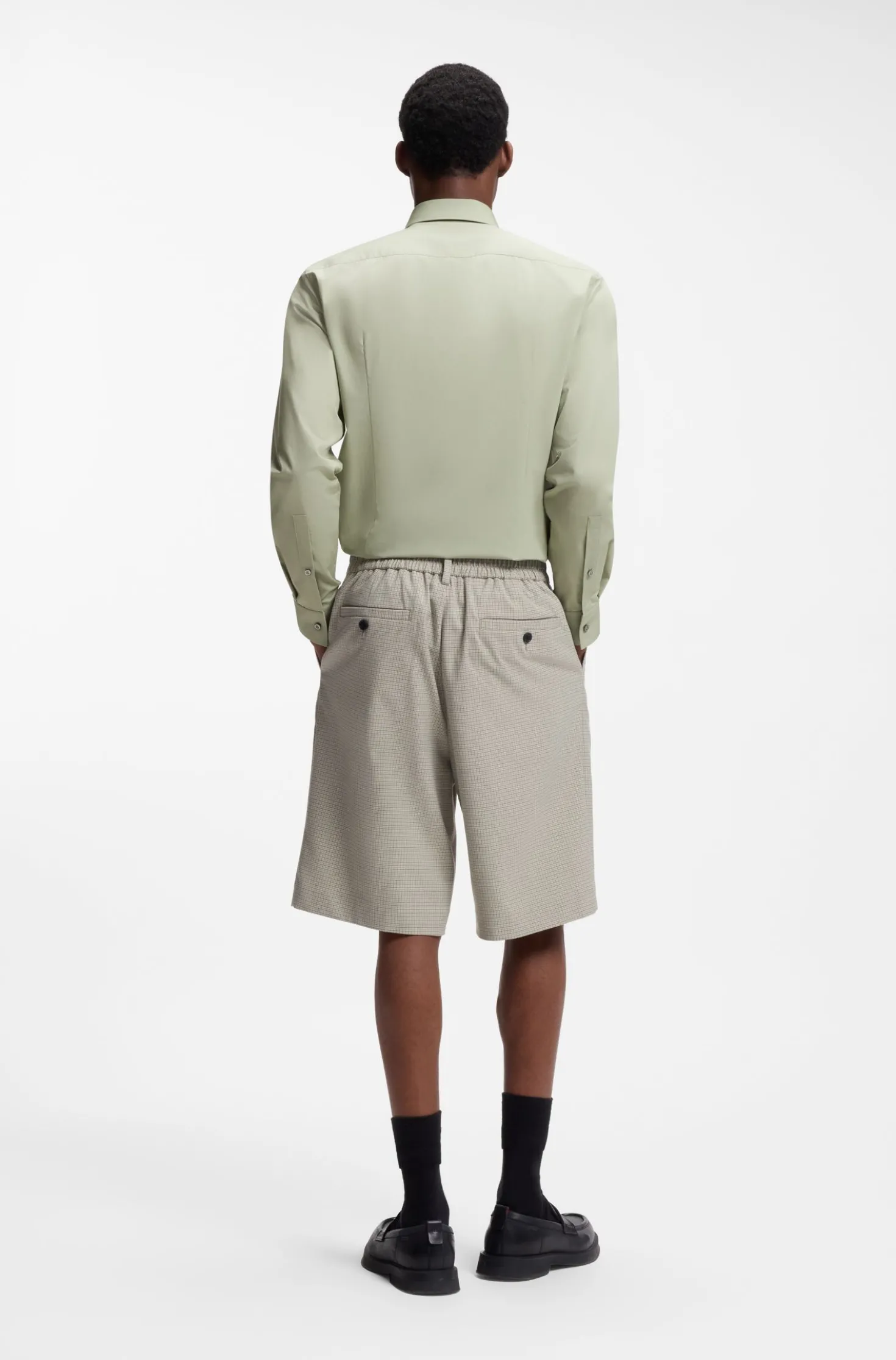 Slim-fit shirt in easy-iron cotton poplin