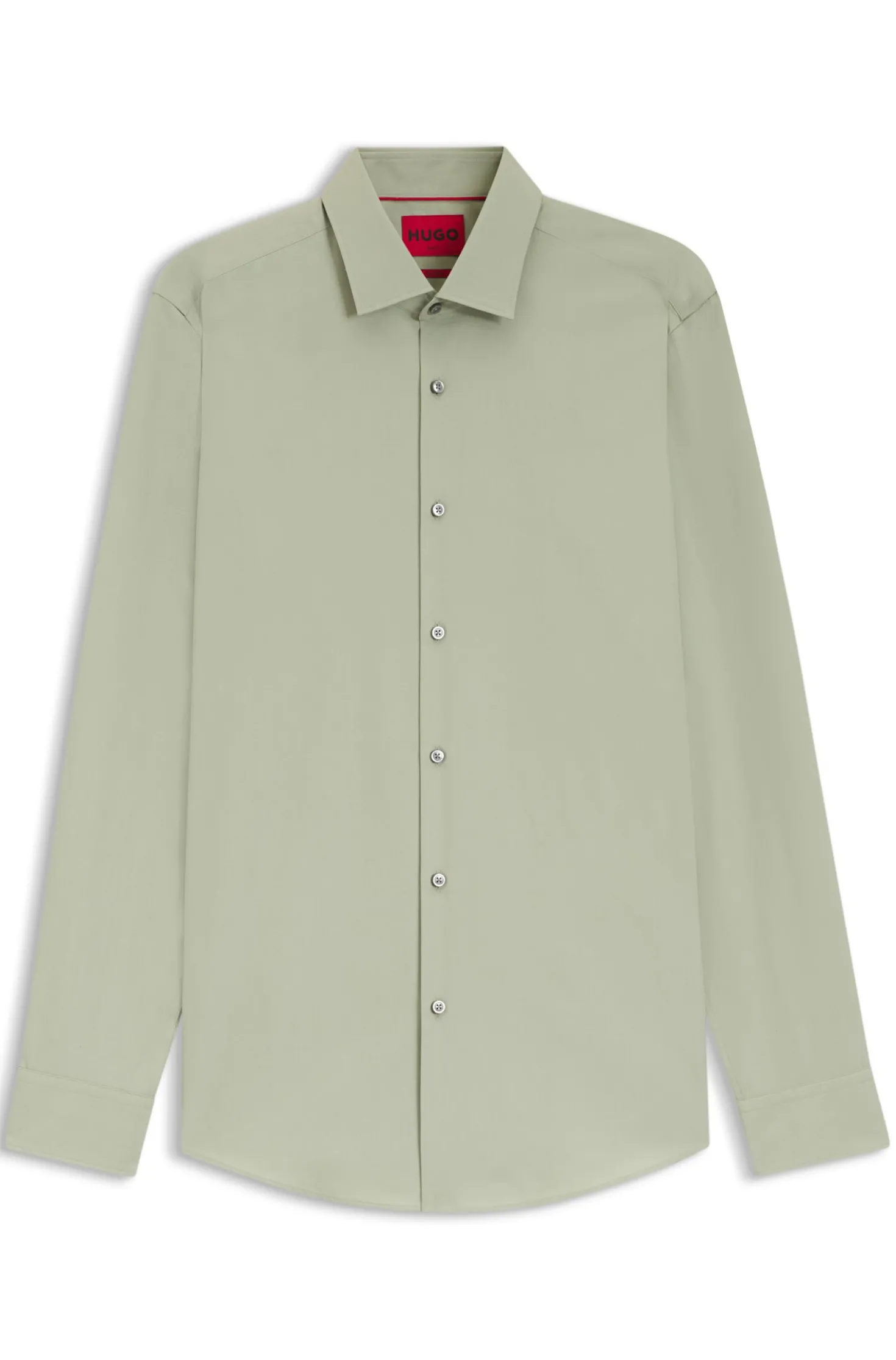 Slim-fit shirt in easy-iron cotton poplin