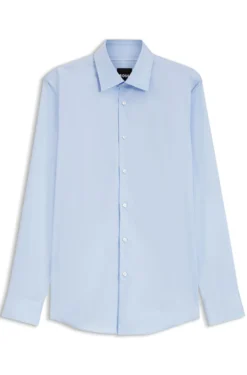 Slim-fit shirt in easy-iron cotton poplin