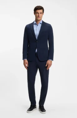 Slim-fit shirt in easy-iron cotton-blend poplin