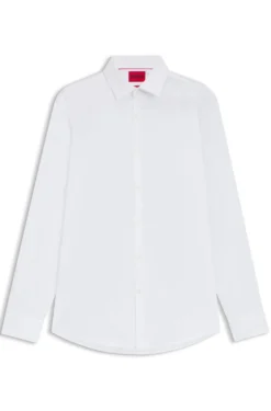 Slim-fit shirt in easy-iron cotton poplin