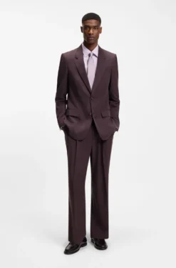 Slim-fit shirt in easy-iron stretch-cotton poplin