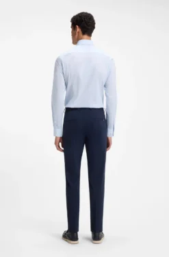 Slim-fit shirt in high-performance striped poplin