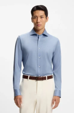 Slim-fit shirt in Italian-made cotton