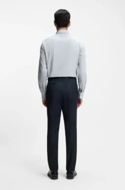 Slim-fit shirt in Italian-made cotton chambray