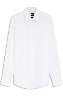 Slim-fit shirt in Italian-made linen