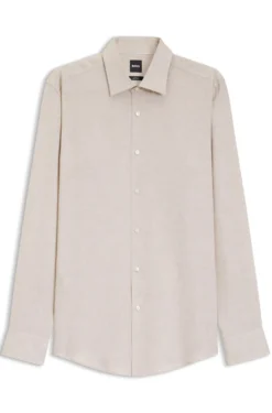 Slim-fit shirt in Italian-made linen