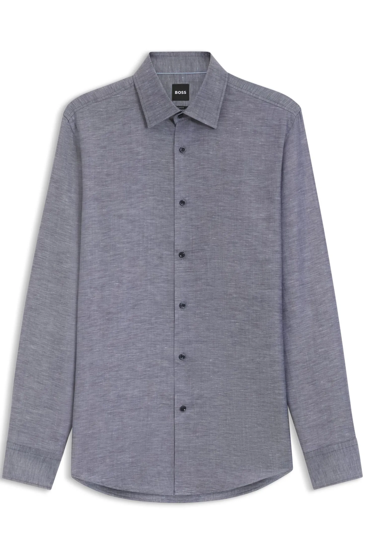 Slim-fit shirt in linen-blend twill