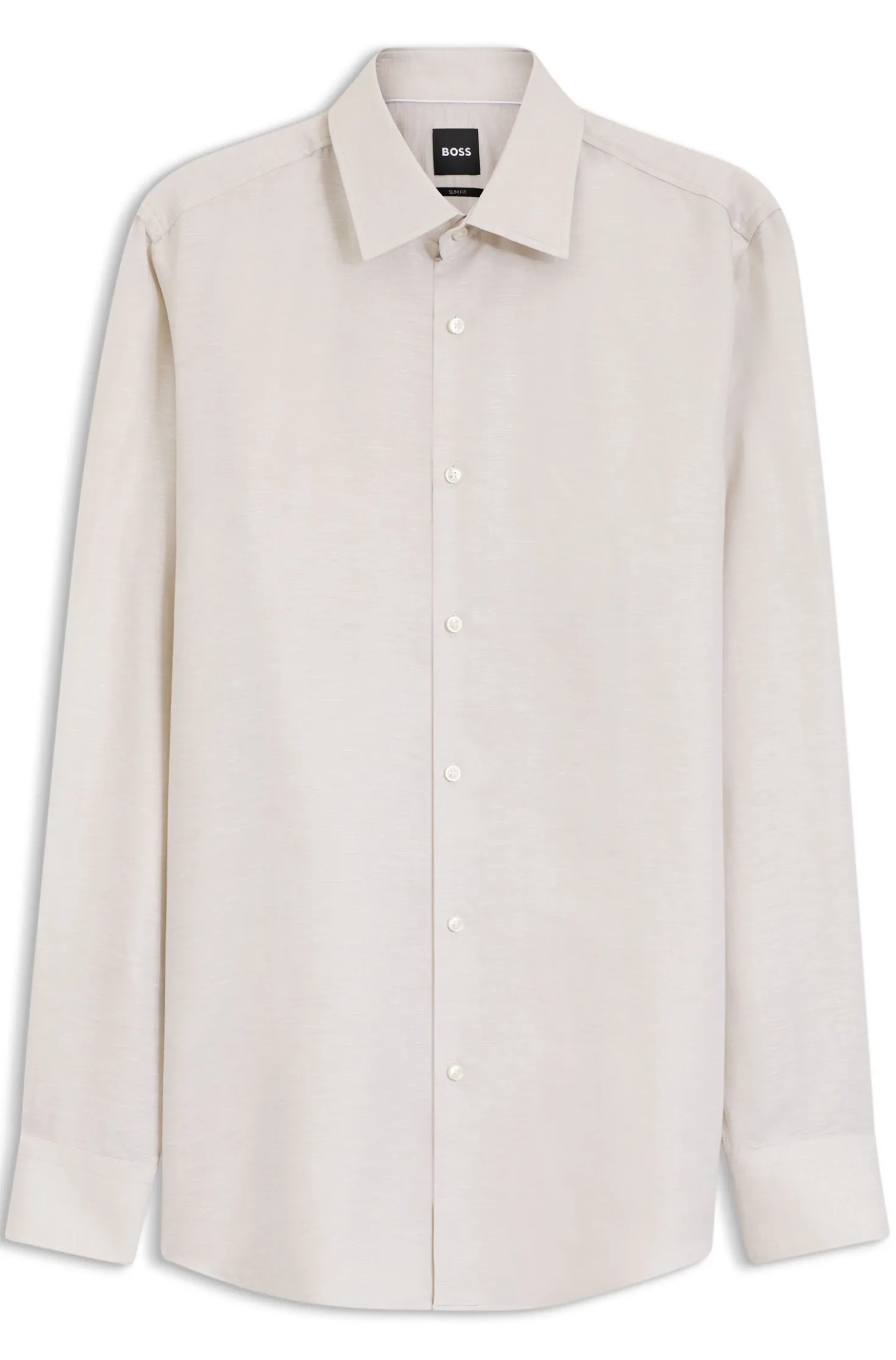 Slim-fit shirt in linen-blend twill