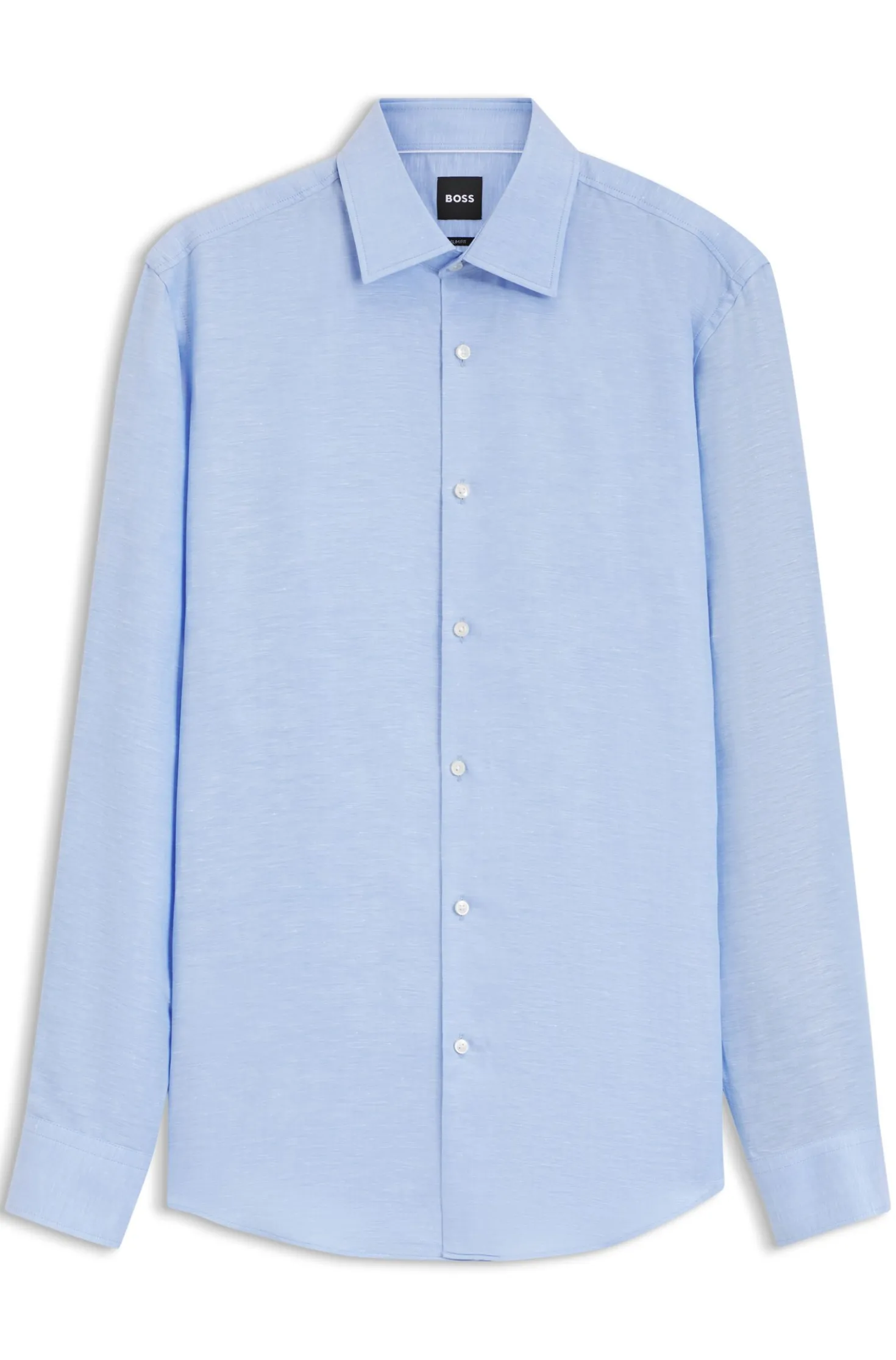Slim-fit shirt in linen-blend twill