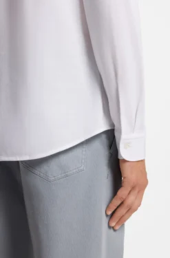 Slim-fit shirt in melange cotton jersey