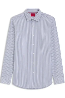 Slim-fit shirt in Oxford cotton with barrel cuffs