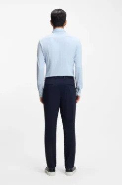 Slim-fit shirt in performance-stretch structured jersey