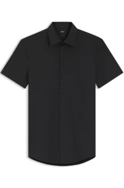 Slim-fit shirt in performance-stretch jersey