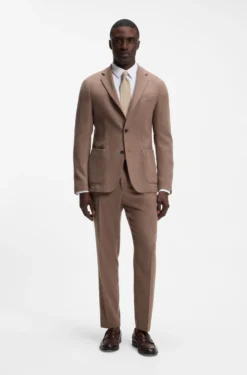 Slim-fit shirt in performance-stretch jersey
