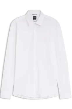 Slim-fit shirt in performance-stretch jersey