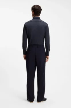 Slim-fit shirt in performance-stretch jersey