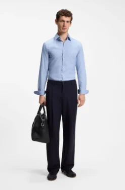 Slim-fit shirt in performance-stretch twill
