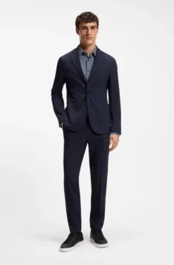 Slim-fit shirt in performance-stretch jersey
