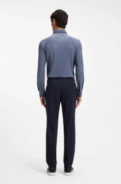Slim-fit shirt in performance-stretch jersey