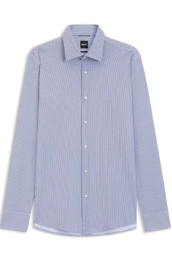 Slim-fit shirt in printed performance-stretch fabric