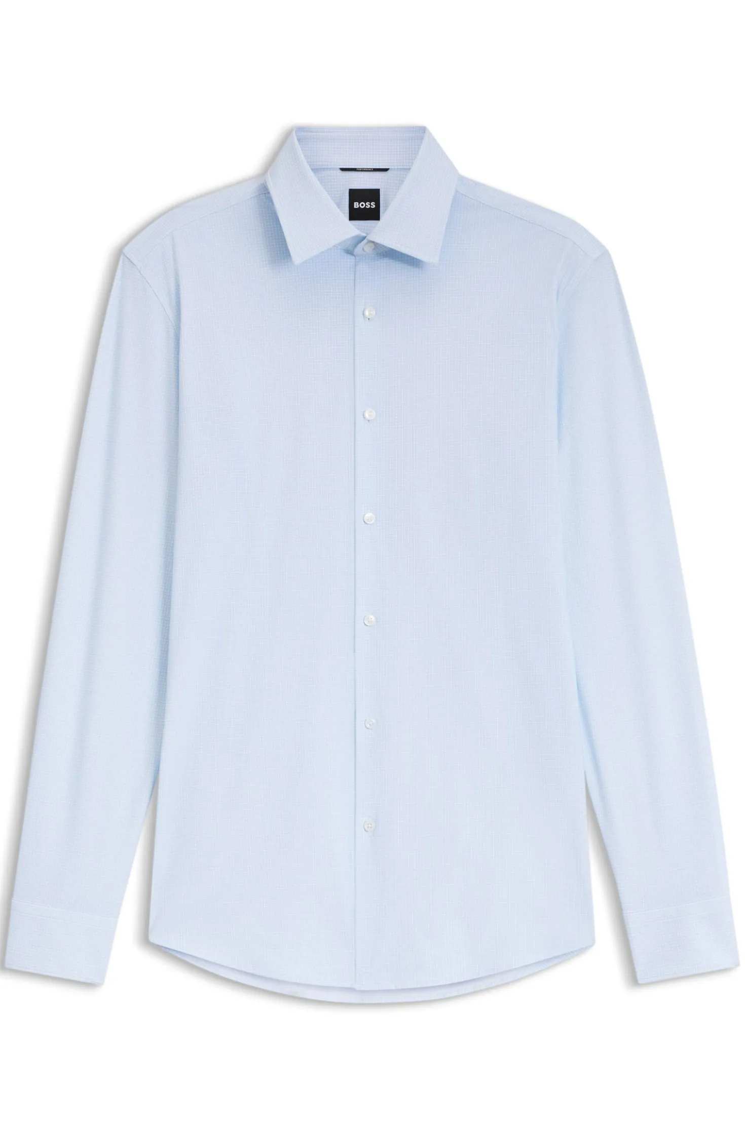 Slim-fit shirt in printed performance-stretch jersey
