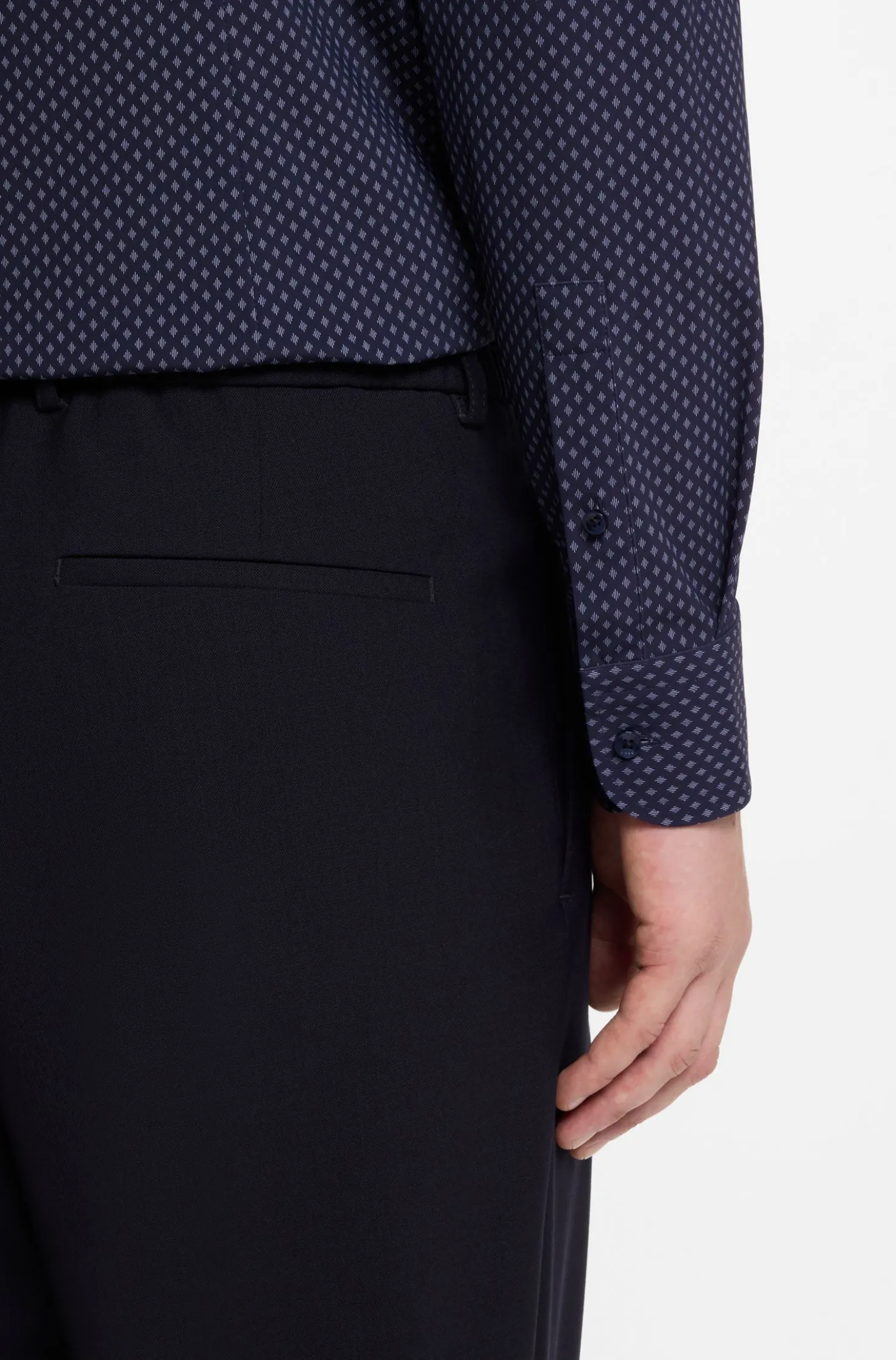 Slim-fit shirt in printed performance-stretch fabric