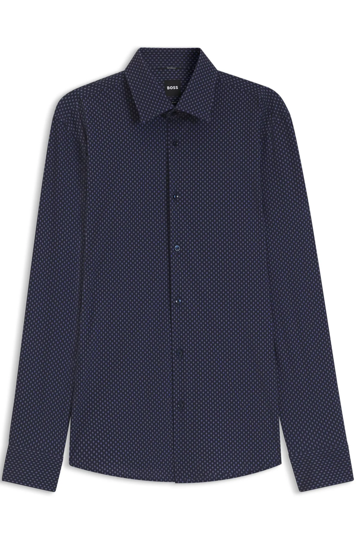 Slim-fit shirt in printed performance-stretch fabric