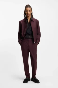 Slim-fit shirt in printed satin