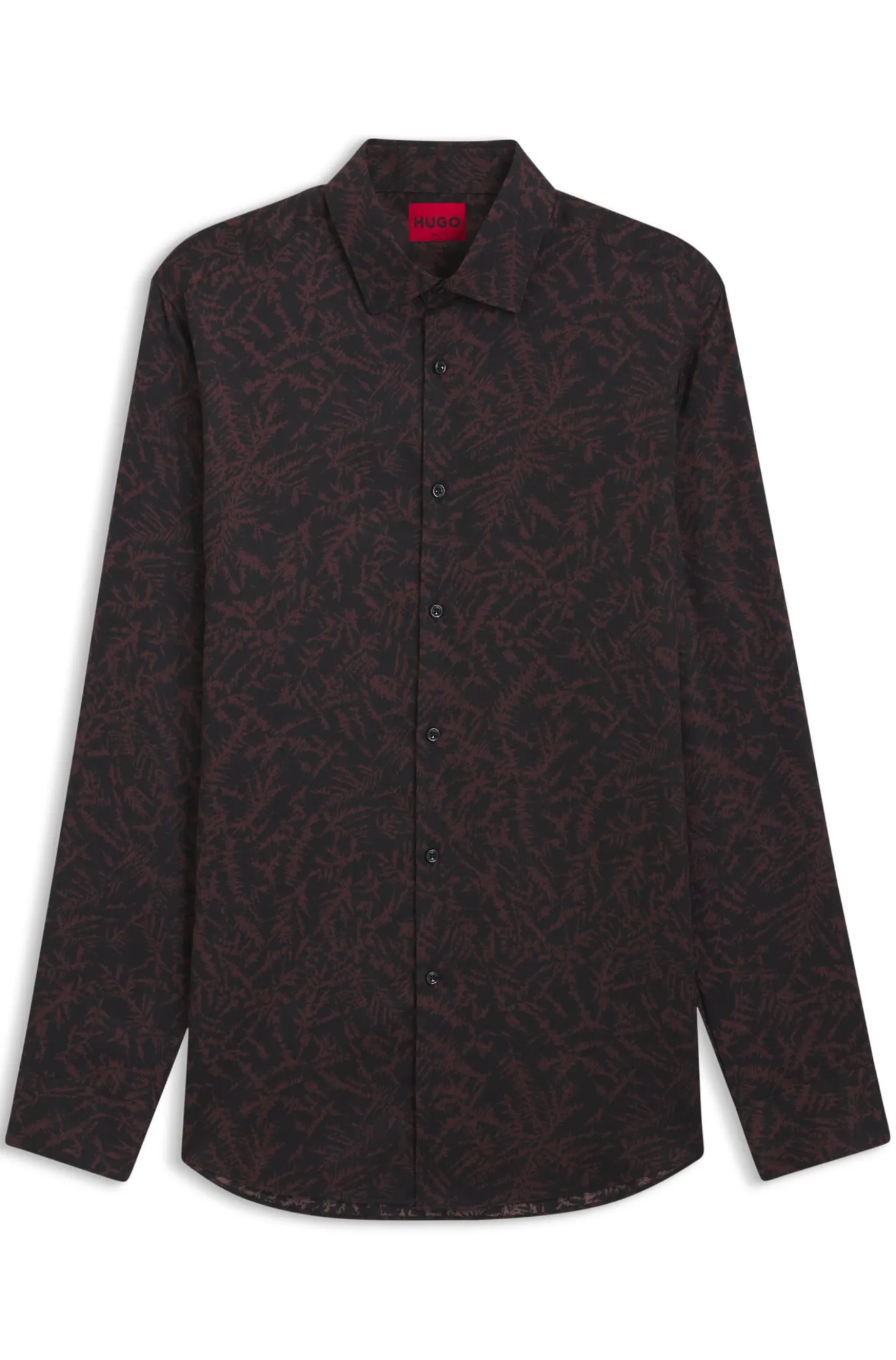 Slim-fit shirt in printed satin