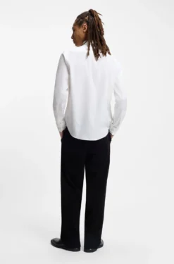 Slim-fit shirt in stretch-cotton canvas