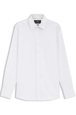 Slim-fit shirt in striped Italian-made cotton