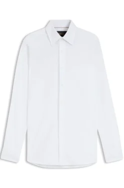 Slim-fit shirt in structured Italian stretch cotton