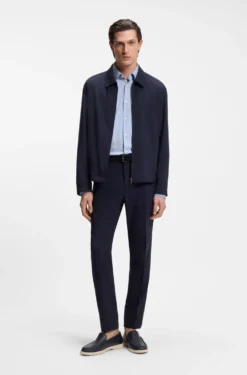 Slim-fit shirt in structured performance-stretch fabric