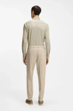 Slim-fit shirt in structured performance-stretch fabric