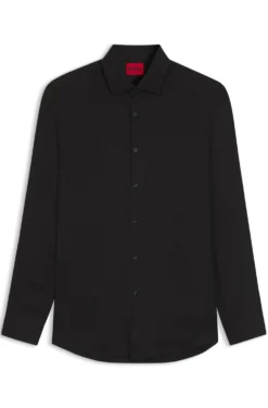 Slim-fit shirt with jacquard pattern