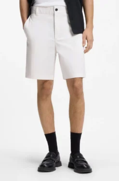 Slim-fit shorts in mercerised stretch cotton