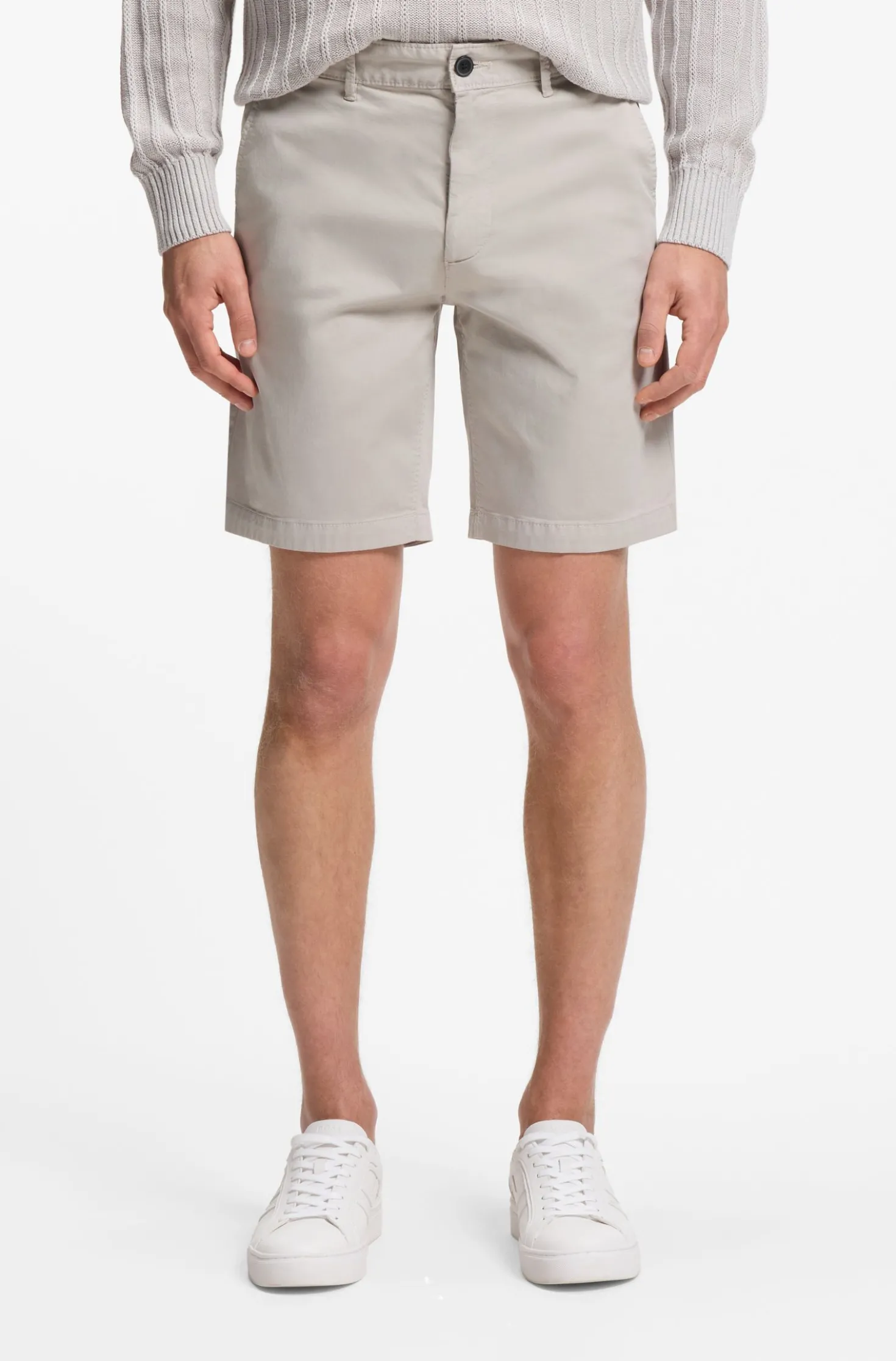 Slim-fit shorts in stretch-cotton twill
