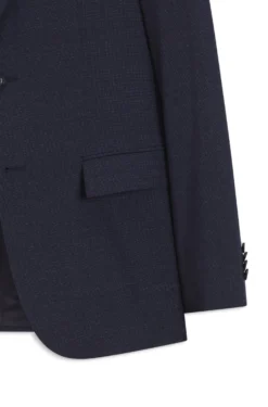 Slim-fit suit in micro-patterned virgin wool