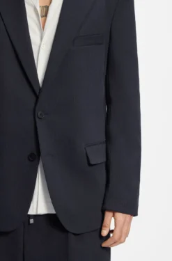 Slim-fit suit jacket in performance-stretch seersucker